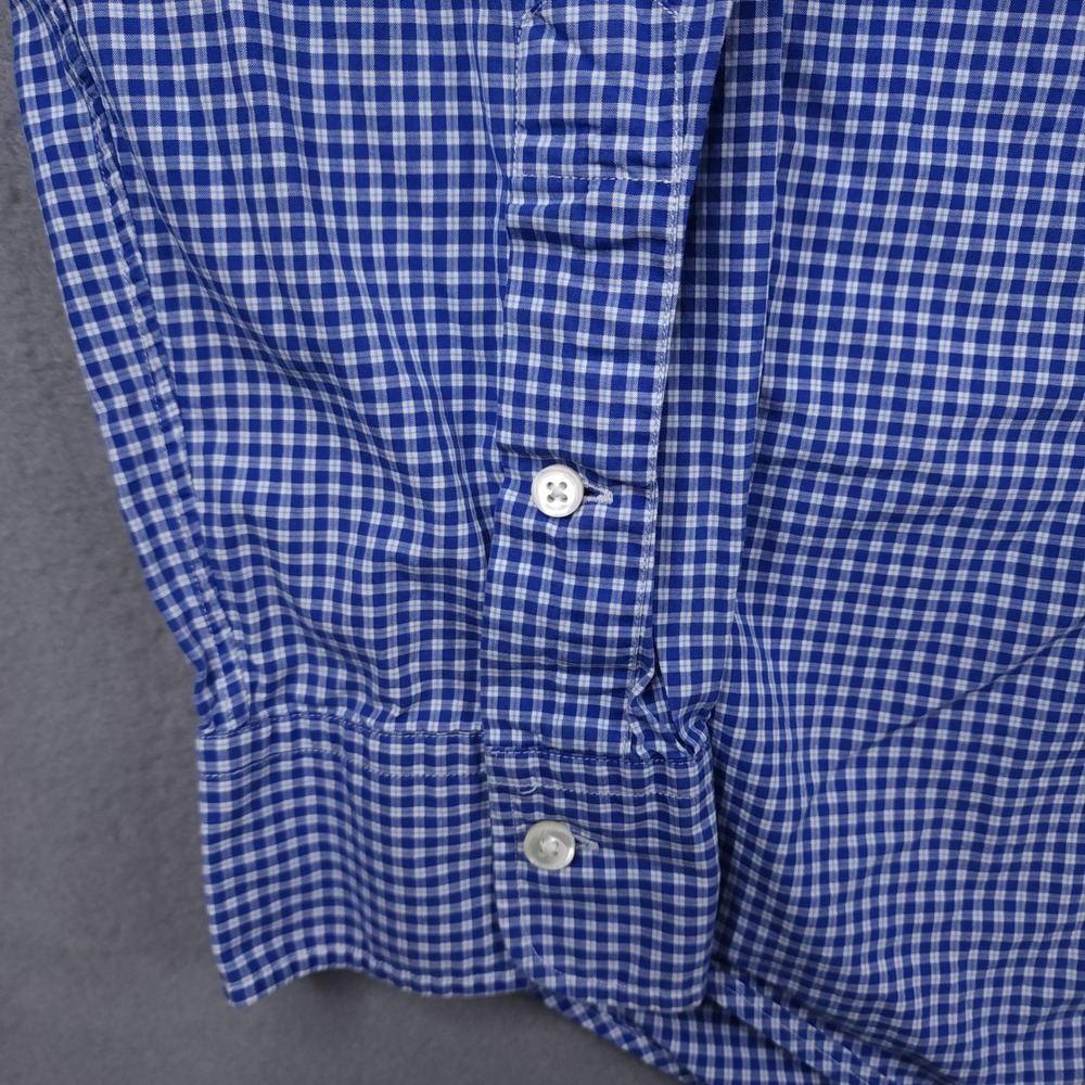 Polo Ralph Lauren Mens XL 120s Poplin Blue White Gingham Check Button Down Shirt - Picture 3 of 10